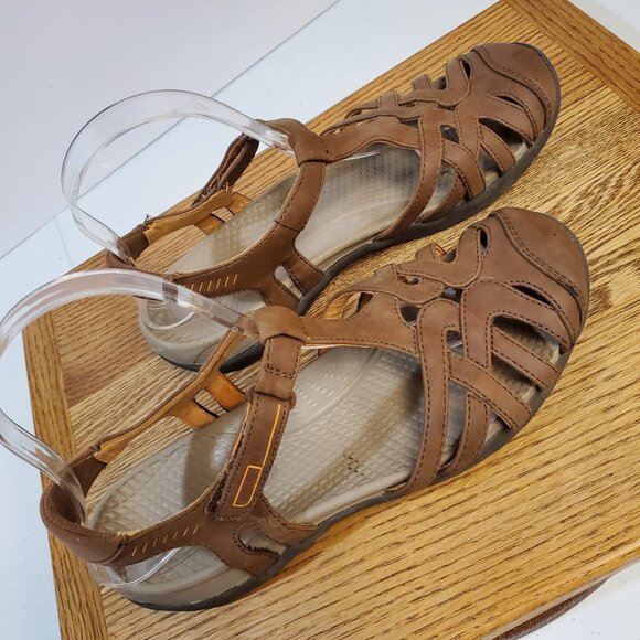 Baretrap Feena Sandal Women Size 7.5M Brown Strappy Adjustable Hook Loop Comfort - Picture 5 of 8